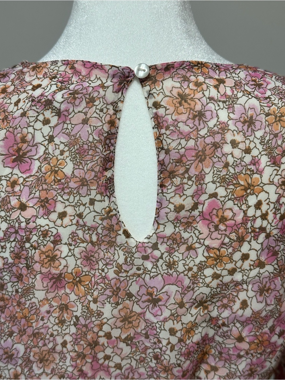 Japna Floral Wrap Style Mini Dress Pink Long Sleeve Ruffle Hem Small - Picture 4 of 8
